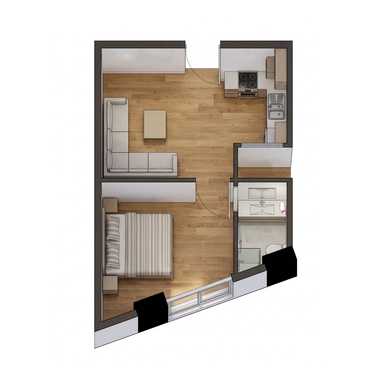 1-Bed View